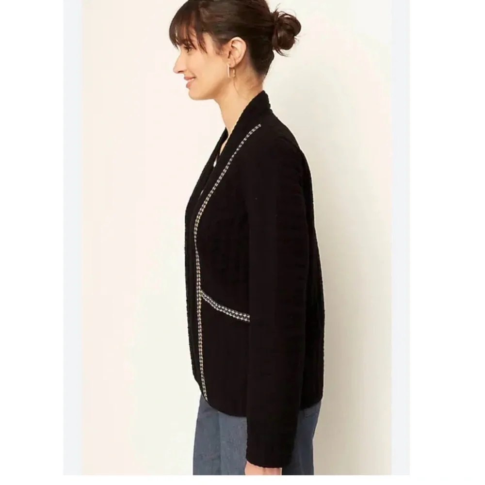 Pure Jill x J.Jill Seersucker Quilted Barn Coat Jacket XL